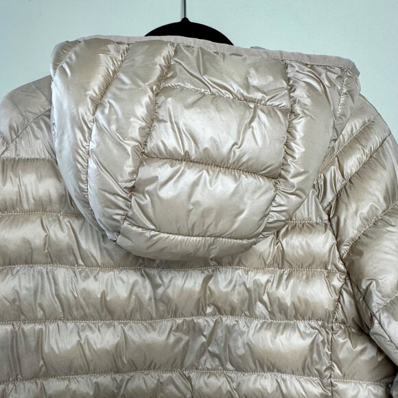 BCBG MAXAZRIA Champagne Puffer Jacket Womens S Hooded Packable Down BCBGMAXAZRIA - Picture 4 of 12